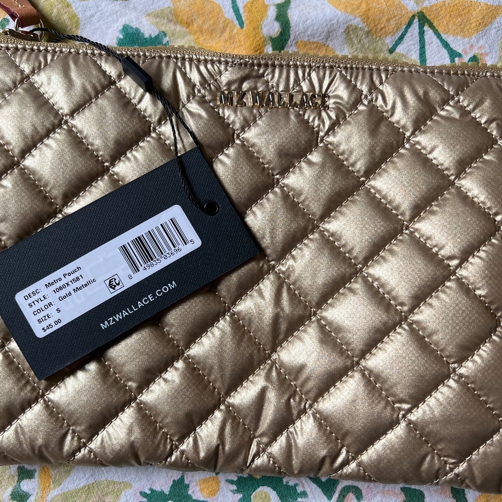 MZ Wallace small metro pouch gold